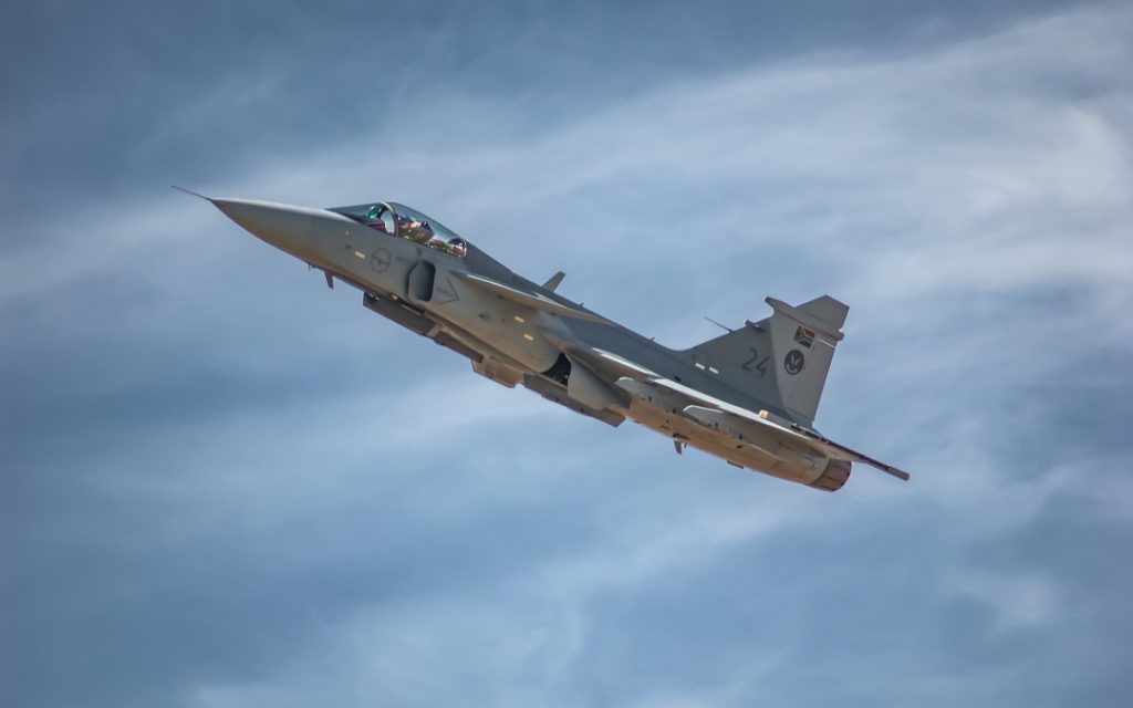 South African Air Force (SAAF) JAS-29 Gripen multirole fighter jet