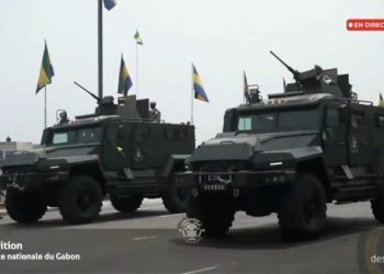 The Gabonese army showcased new Spartak MRAP vehicles, delivered by Russia, for the first time during a military parade held on August 17, 2024. (Picture source: Gabon National TV)