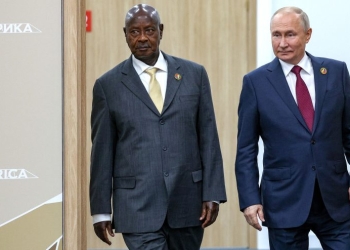 Vladimir Putin met with President of the Republic of Uganda Yoweri Kaguta Museveni at the Expoforum venue.