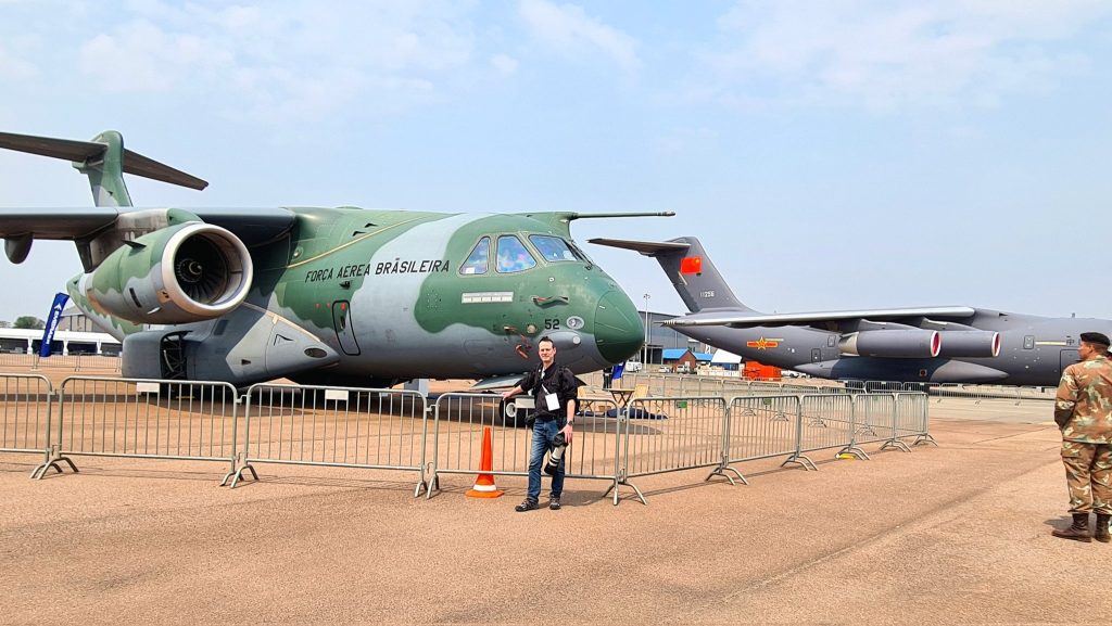 Brazilian Embraer C-390 Millennium military transport aircraft in South Africa for the AAD 2024. (Image by Dean Wingrin)