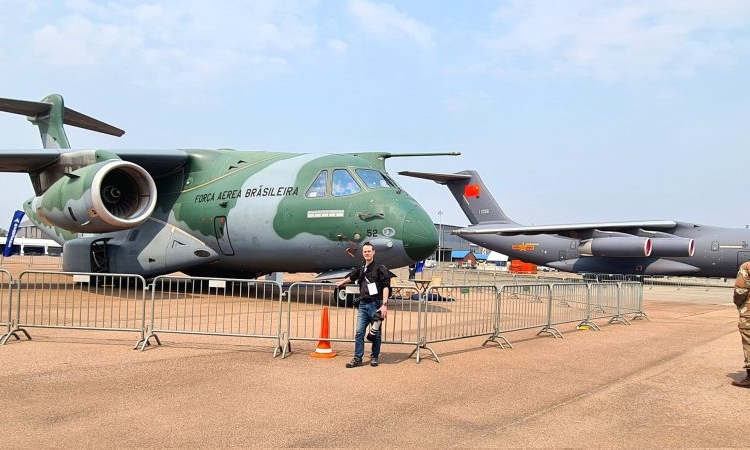 Brazilian Embraer C-390 Millennium military transport aircraft in South Africa for the AAD 2024. (Image by Dean Wingrin)