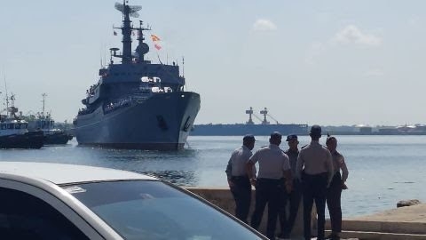 Russian Navy vessel Smolny in Cuba.