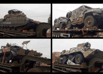 Recently received armoured vehicles from Russia to the Malian military. (Images via X).